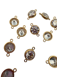 3mm, Gold filled , 3A, Cubic Zicronia Bezel Connector 
SKU#4030CM4