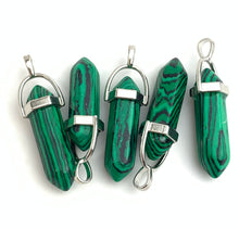 Silver Plated Malachite Pendant Sku#M1423