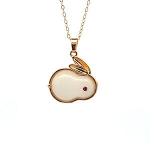 Rabbit Pendant, Bunny Pendant, Gold Plated, M4410
