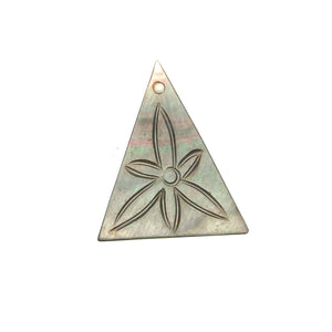 Mother Of Pearl Triangle with Flower Shell, Sku#M325