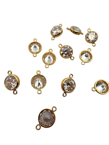 3mm, Gold filled , 3A, Cubic Zicronia Bezel Connector 
SKU#4030CM4