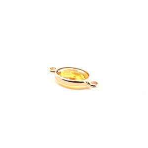 Yellow oval shape double ring crystal charm,SKU#M2143Yellow