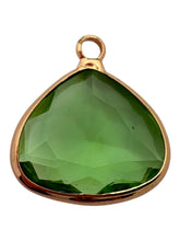 Green triangle shape crystal charm, SKU#M2168-21