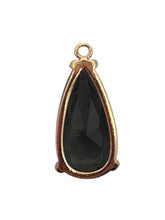 Light black tear drop crystal charm, SKU#M2152Lblack