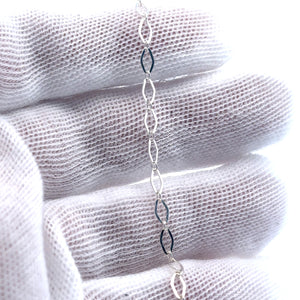 Sterling Silver S+L 1+1 Flat Long Link Diamond, Sku#SM1370F