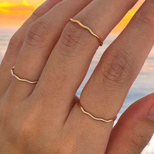 14KGF wave ring (Size 7.5-8) SKU#40518R7