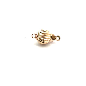 Textured solid gold bead clasp, SKU#A007C