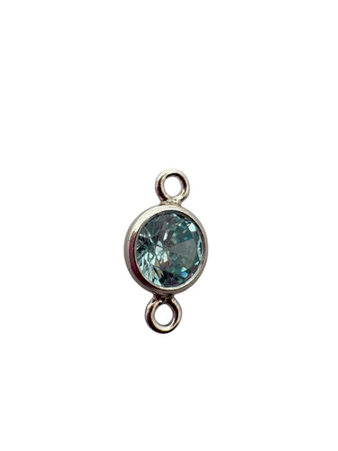 3mm, sterling silver , 3A, Cubic Zicronia Bezel Connector 
SKU#5030CM3