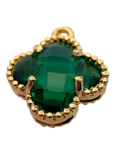 Emerald green four leaf clover charm, SKU#M2158-9