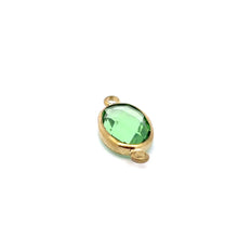 Light green oval shape double ring crystal charm,SKU#M2143light green