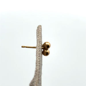3ball ( 3.0mm ) Post earring with ring, SKU#40062303R