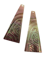 Triangle shape carved mother of pearl, SKU#M2227