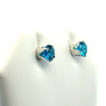 6mm Aqua Blue 3A CZ Snap-In Post Earring, Sterling Silver, Sku#5011260M9