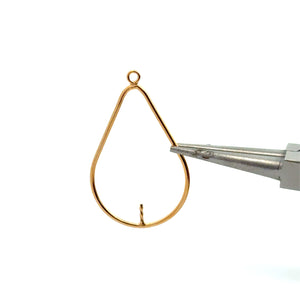 14KGF tear drop W/ peg, SKU#4003506P