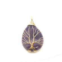 Purple amethyst, wire wrapped pendant, SKU#M3015