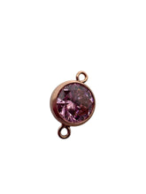 6mm, Rose Gold Filled, 3A, Cubic Zicronia Bezel Connector 
SKU#4805781M10