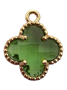 Green four leaf clover charm, SKU#M2158-21