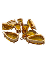 Yellow tear drop crystal charm, SKU#M2152yellow