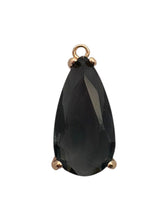 Light black tear drop crystal charm, SKU#M2152Lblack