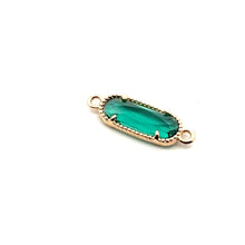 Oval Emerald Green crystal charm, SKU#M2167emerald