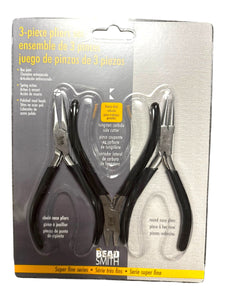 3 Piece Plier Set, Chain Nose Plier, Round Nose Plier, Tungsten Carbide Side Cutter, PL650-SET