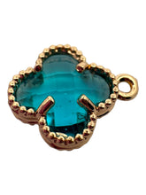 Light blue four leaf clover charm, SKU#M2158-12