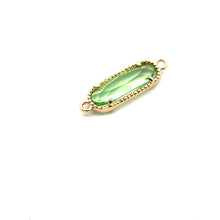 Green oval shape crystal charm,SKU#M2167green