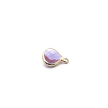 Lavender triangle shape crystal charm, SKU#M2161lavender