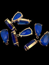 Blue tear drop crystal charm, SKU#M2152blue