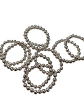 Sterling silver size 6 beaded stretchy ring, SKU#50530ER6