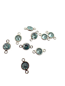 3mm, sterling silver , 3A, Cubic Zicronia Bezel Connector 
SKU#5030CM3