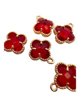 Ruby four leaf clover charm , SKU#M2158-8