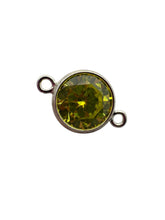 3mm, sterling silver , 3A, Cubic Zicronia Bezel Connector 
SKU#5030CM8