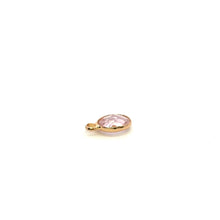 Pink oval shape crystal charm, SKU#M2163pink