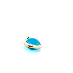 Light blue round tear drop shape charm, SKU#M2160Lblue