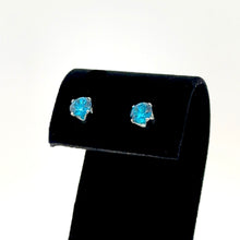 6mm Aqua Blue 3A CZ Snap-In Post Earring, Sterling Silver, Sku#5011260M9