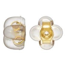 Four Leaf Clover Silicone Earring back, 14k Gold Filled, Sterling Silver, Sku#4005061