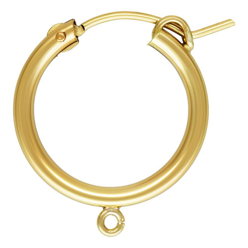 2.3 x 19mm Eurowire Hoop W/ Open Ring, 14k Gold Filled, Sku#4011519R