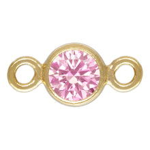 3mm 3A CZ Bezel Connector, 14k Gold Filled