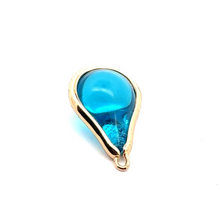 Light blue round tear drop shape charm, SKU#M2160Lblue