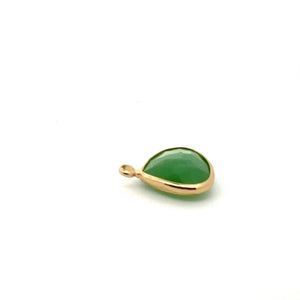 Jade green triangle shape crystal charm, SKU#M2168jade