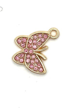 Stunning pink Cubic Zirconia butter fly charm, SKU# M3101