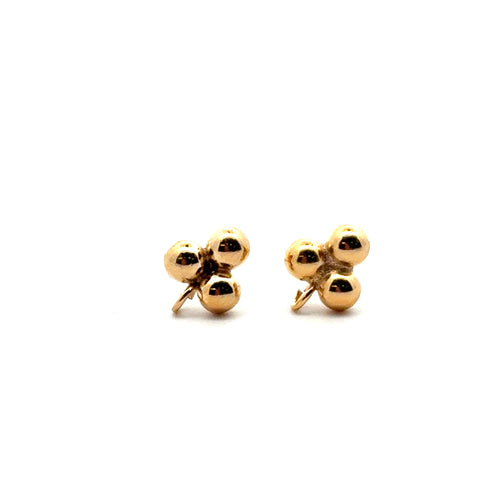 3ball ( 3.0mm ) Post earring with ring, SKU#40062303R