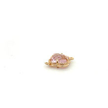 Light pink four leaf clover double ring crystal charm, SKU#M2142Lpink
