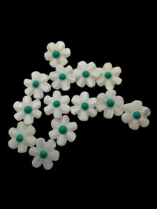 10mm Teal flower Mother Of Pearl, SKU#M4670