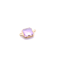 Pink Square charm, double ring crystal charm, SKU#M2145pink