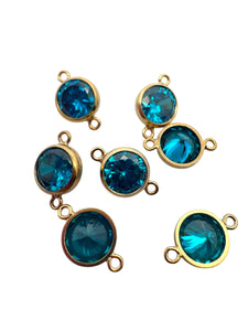 3mm, Gold filled , 3A, Cubic Zicronia Bezel Connector 
SKU#4030CM12
