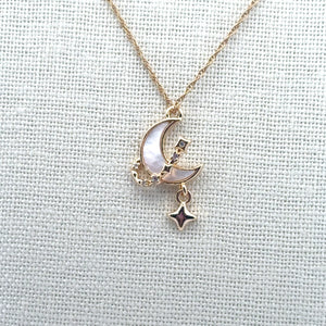 Moon And Star Charm, Gold Plated, M4422