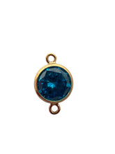 3mm, Gold filled , 3A, Cubic Zicronia Bezel Connector 
SKU#4030CM12