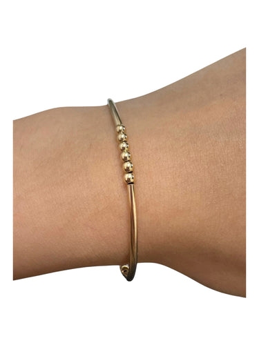 14KGF 6.75” stretchy tube bead bracelet, SKU#4014833675L